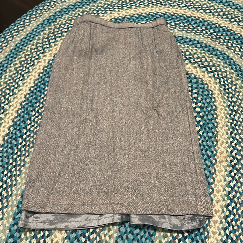 Vintage Pendleton Gray Blue Tweed Pencil Skirt